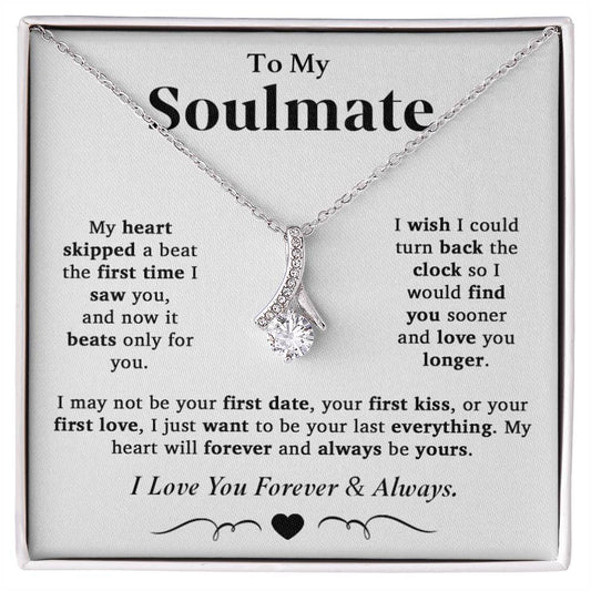 To My Soulmate Necklace, Valentine Gifts For Her, Gift For Girlfriend Wife