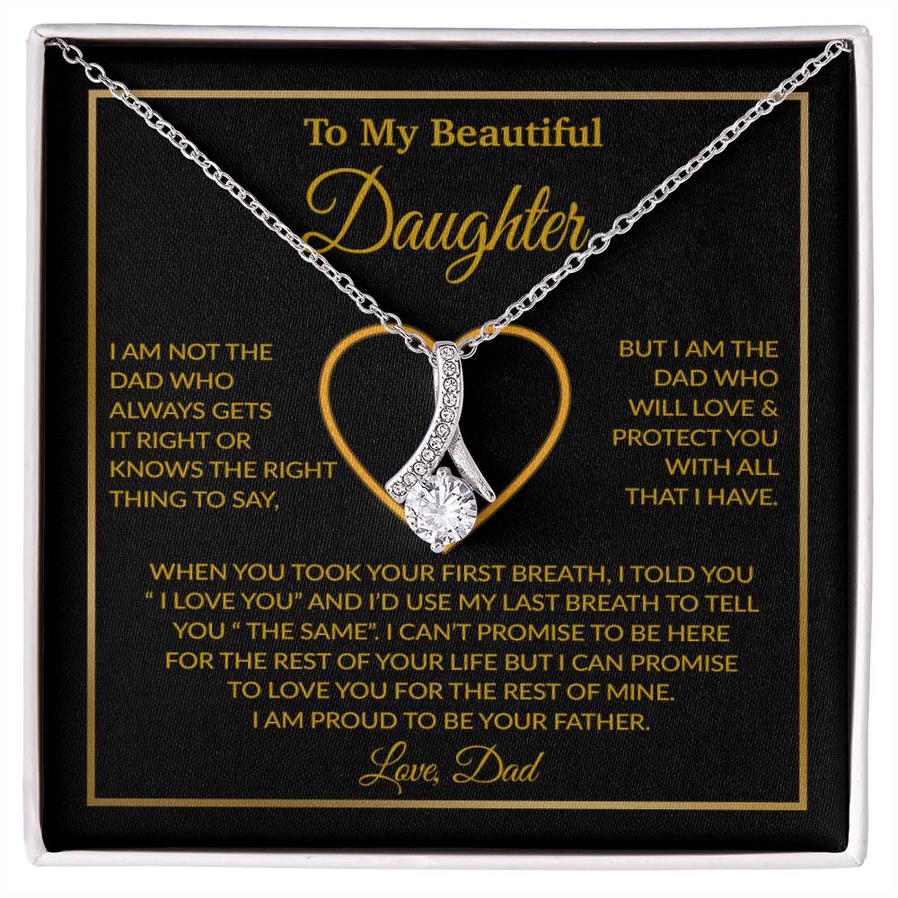 To My Daughter Necklace, Gift For Daughter From Dad, Daughter Father Necklace 12_1_Gold