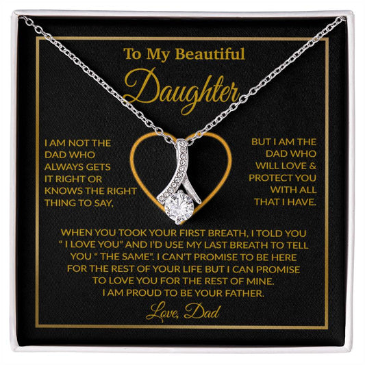 To My Daughter Necklace, Gift For Daughter From Dad, Daughter Father Necklace 12_1_Gold