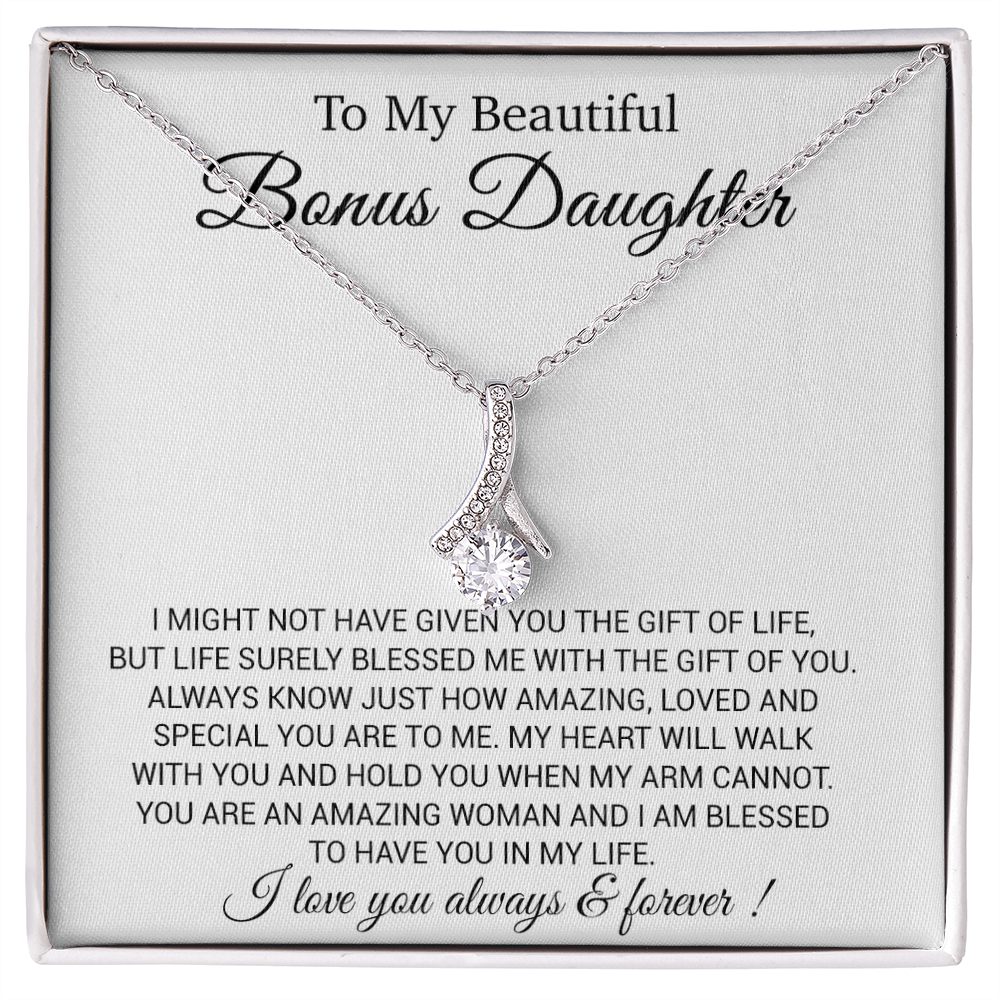 To My Bonus Daughter Necklace, Gift for Bonus Daughter, Step Daughter Birthday