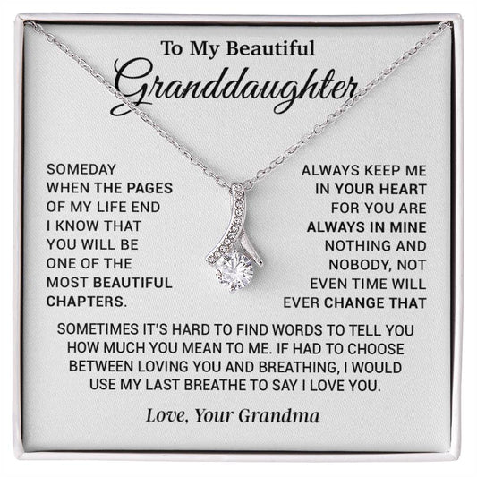 To My Granddaughter Necklace, Xmas Birthday Gift For Granddaughter from Grandma