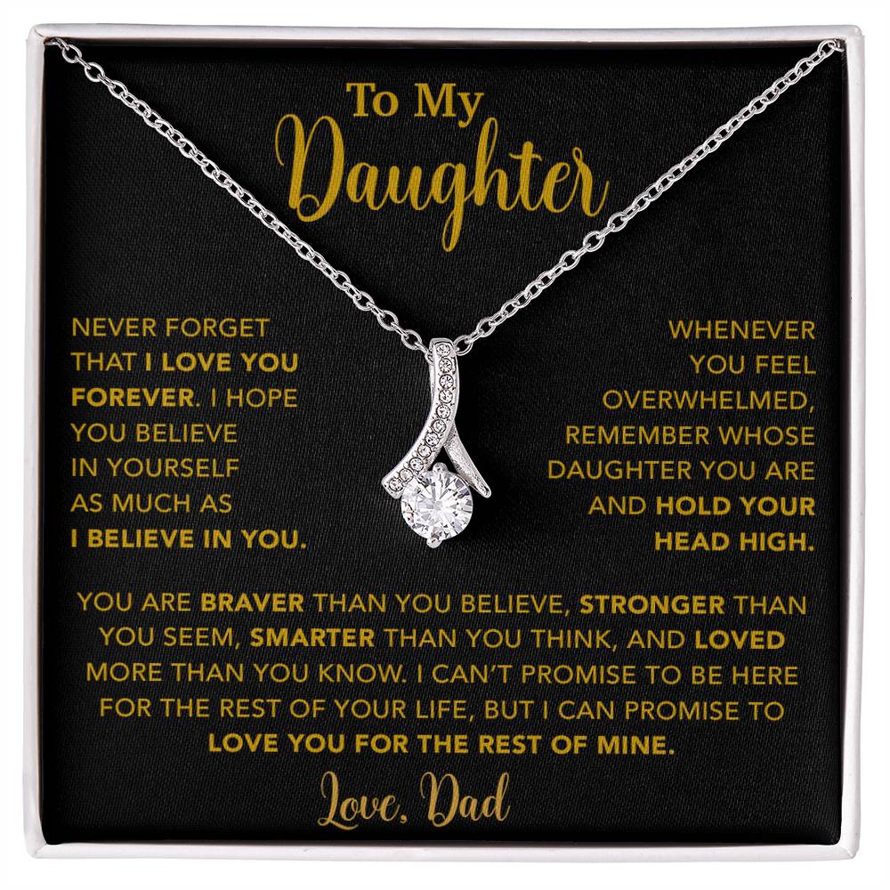 To My Daughter Necklace, Gift for Daughter from Dad, Father Daughter Necklace  9_4_Gold