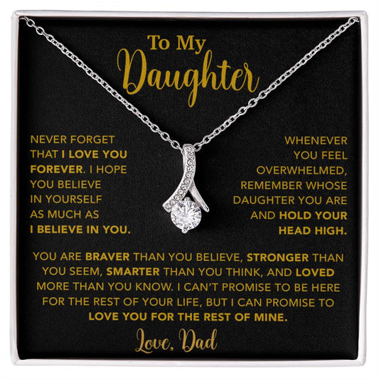 To My Daughter Necklace, Gift for Daughter from Dad, Father Daughter Necklace  9_4_Gold