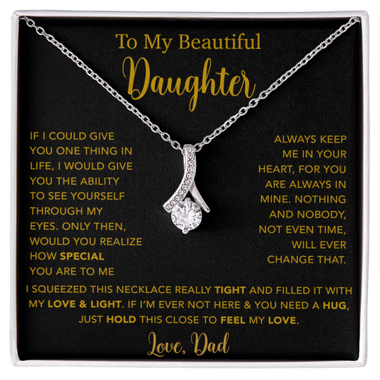 To My Daughter Necklace, Gift for Daughter from Dad, Father Daughter Necklace  4_5_Gold