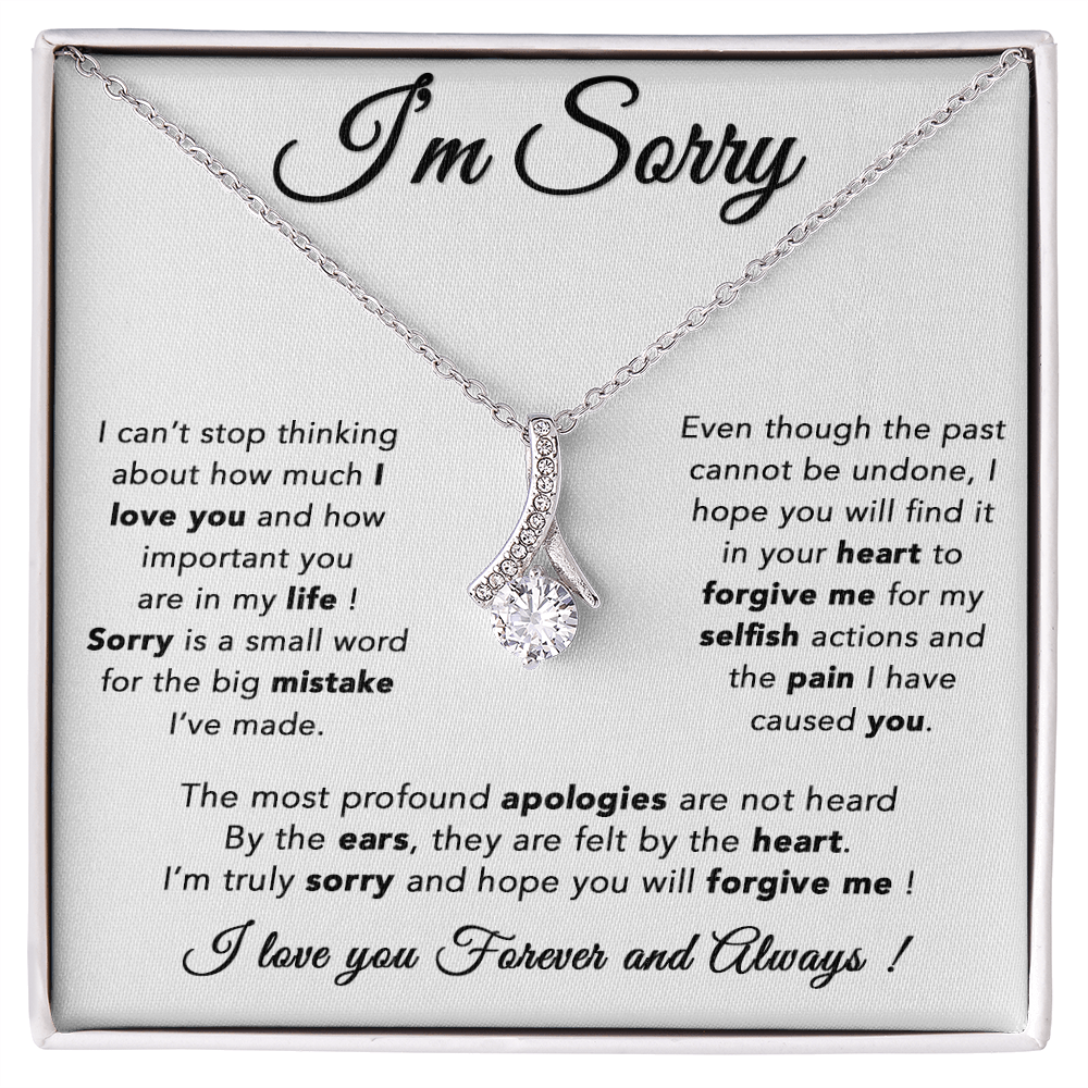 I'm Sorry Necklace, Apology Gift For Wife, Girlfriend, Forgiveness Jewelry