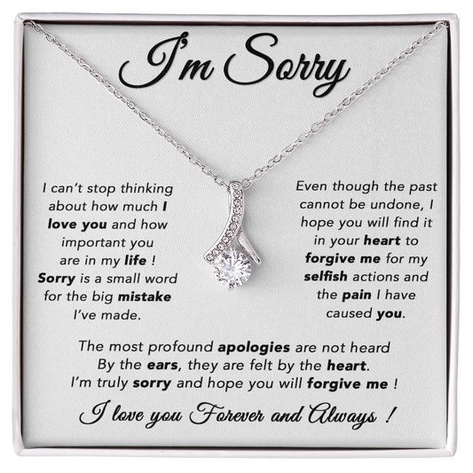 I'm Sorry Necklace, Apology Gift For Wife, Girlfriend, Forgiveness Jewelry