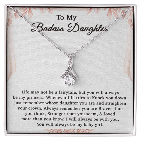 To My Badass Daughter Necklace From Mom, Badass Daughter Gift, Badass Daughter