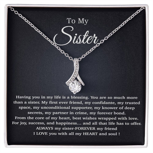 To My Sister Necklace, Birthday Gift For Little Sister, Birthday Gift