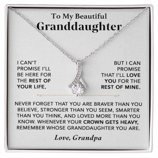 To My Granddaughter Necklace, Granddaughter Gift from Grandma, Gift from Grandpa