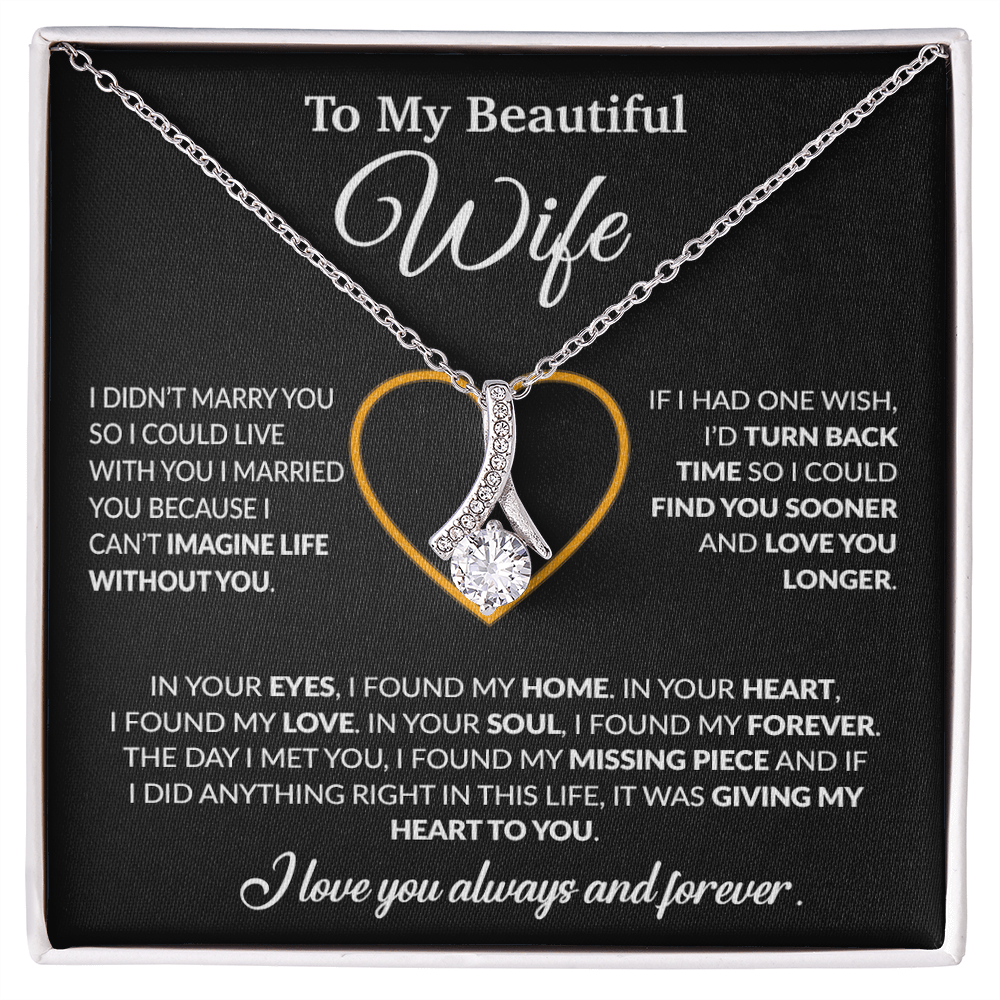 To My Wife Necklace, Wife Gift from Husband, Christmas Gift 8_12_Black
