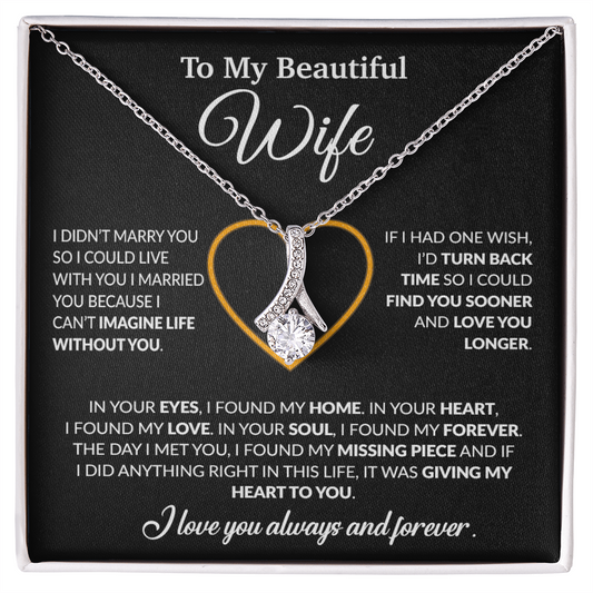 To My Wife Necklace, Wife Gift from Husband, Christmas Gift 8_12_Black