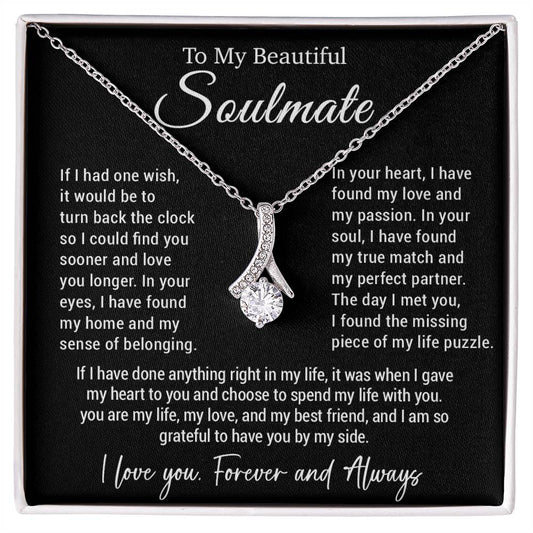 To My Soulmate Gift for Girlfriend, Fiance, Wife Necklace,Valentine Day Gift
