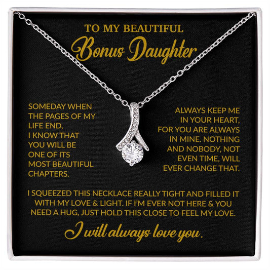 To My Bonus Daughter Necklace, Gift for Bonus Daughter, Step Daughter Birthday 25_11_Gold
