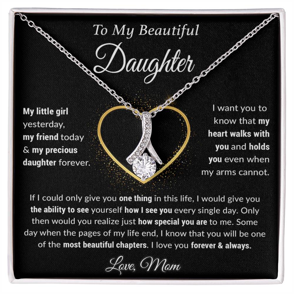 To My Daughter Necklace, Gift For Daughter From Mom, Daughter Birthday Gift