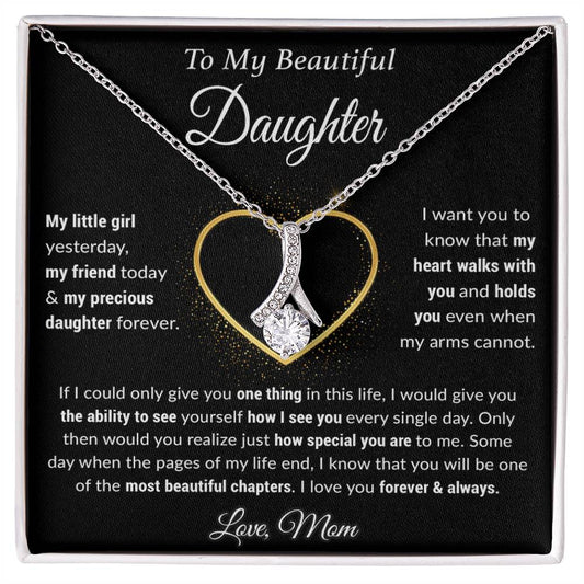 To My Daughter Necklace, Gift For Daughter From Mom, Daughter Birthday Gift