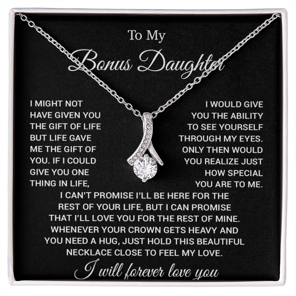 To My Bonus Daughter Necklace, Gift for Bonus Daughter, Step Daughter Birthday 23_11
