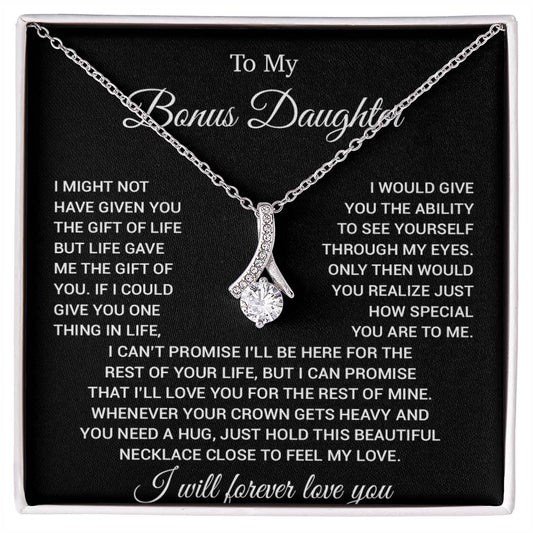 To My Bonus Daughter Necklace, Gift for Bonus Daughter, Step Daughter Birthday 23_11