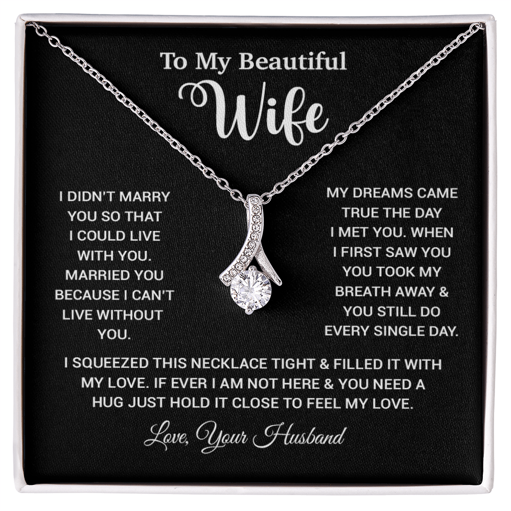 To My Wife Necklace, Wife Gift From Husband, Wife Husband Necklace, Christmas Gift 26_10_Black