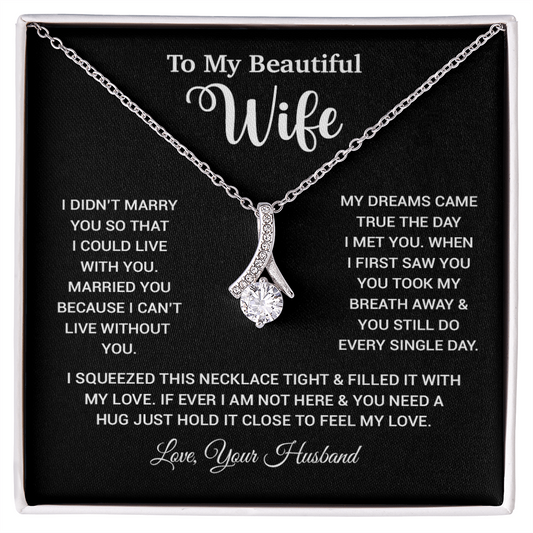 To My Wife Necklace, Wife Gift From Husband, Wife Husband Necklace, Christmas Gift 26_10_Black