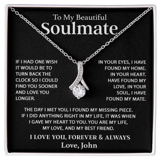 Custom To My Soulmate Necklace Gift For Girlfriend Wife Birthday Gifts Christmas Gifts