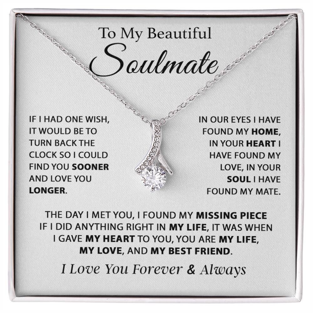 To My Soulmate Necklace, Gift For Girlfriend Wife, Birthday Gifts Christmas Gifts 11_11_White