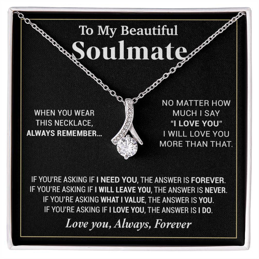 To My Beautiful Soulmate Necklace, Gifts For Girlfriend, Necklace For Girlfriend, Girlfriend Birthday Gift, Gift For Her