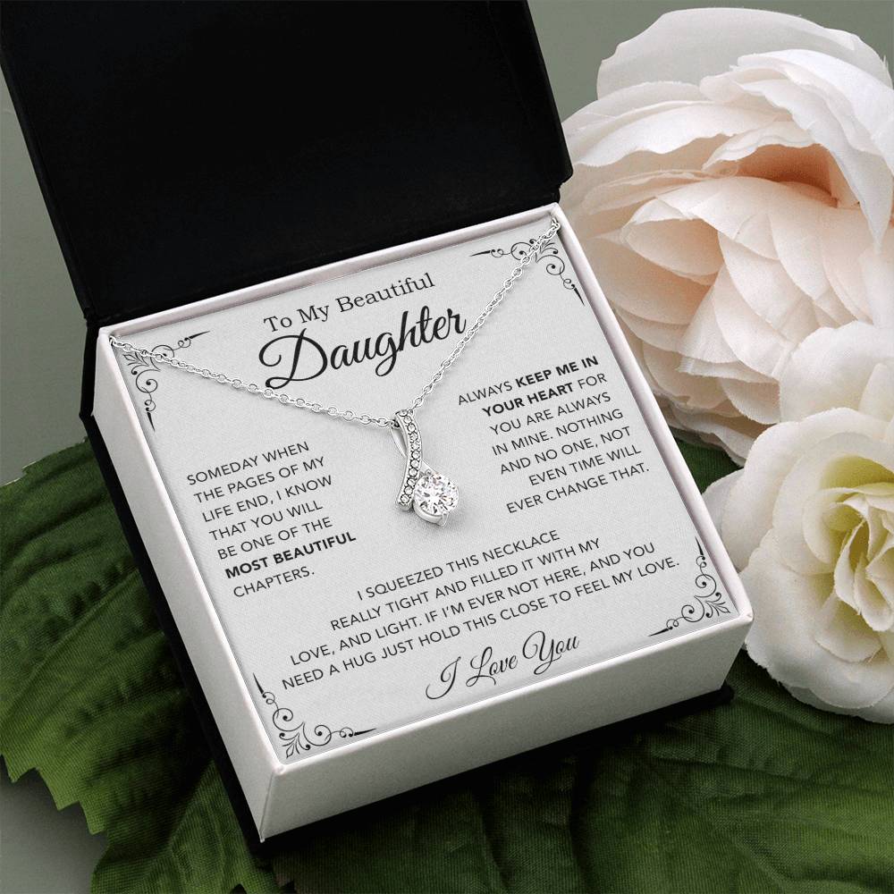 To My Daughter Necklace, Gift from Mother Father Daughter, Christmas Gift