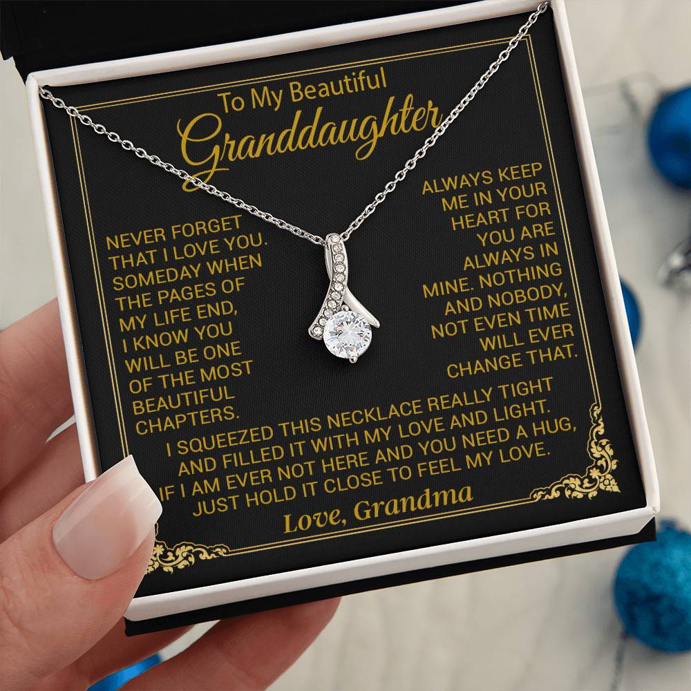To My Granddaughter Necklace, Granddaughter Gift from Grandma, Christmas Gift