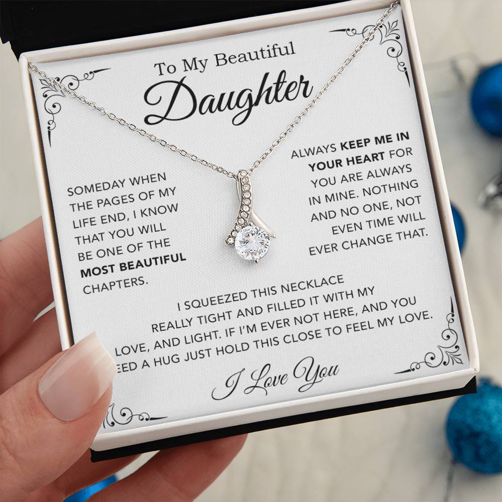 To My Daughter Necklace, Gift from Mother Father Daughter, Christmas Gift