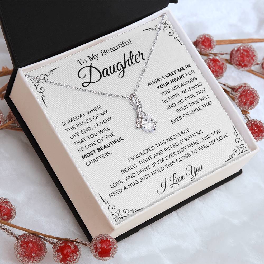 To My Daughter Necklace, Gift from Mother Father Daughter, Christmas Gift