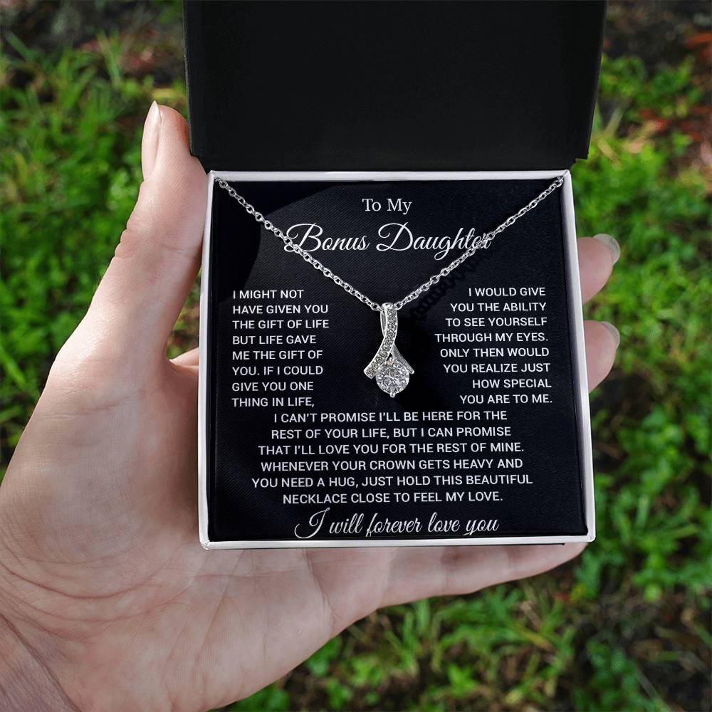 To My Bonus Daughter Necklace, Gift for Bonus Daughter, Step Daughter Birthday 23_11