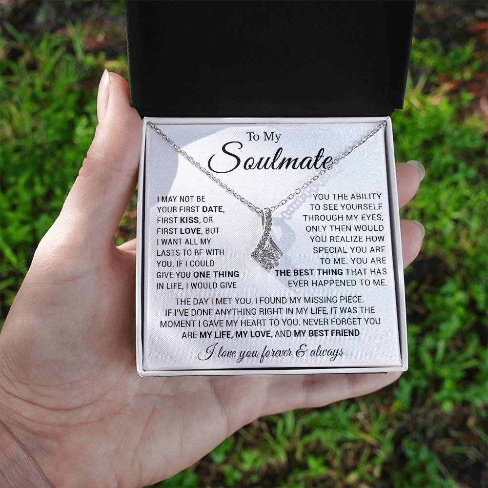 To My Soulmate Necklace,Birthday Gift for Girlfriend, Necklace for Wife, Gift for Future Wife's