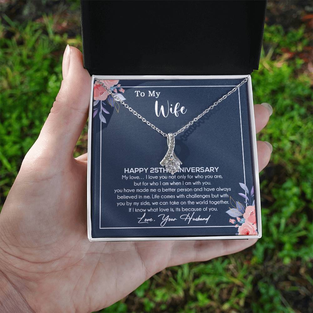 25th Anniversary Gift For Wife Necklace, 25 Year Anniversary, 25th Wedding Gift _Blue