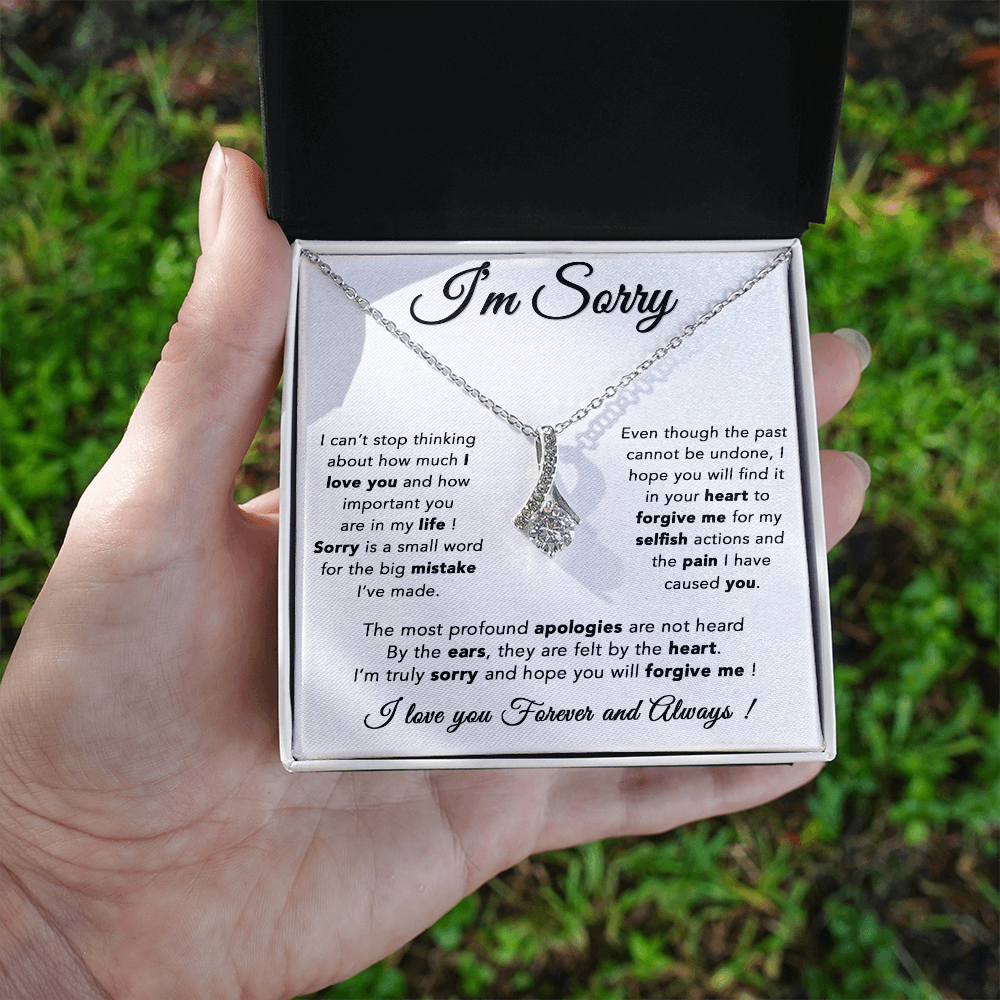 I'm Sorry Necklace, Apology Gift For Wife, Girlfriend, Forgiveness Jewelry