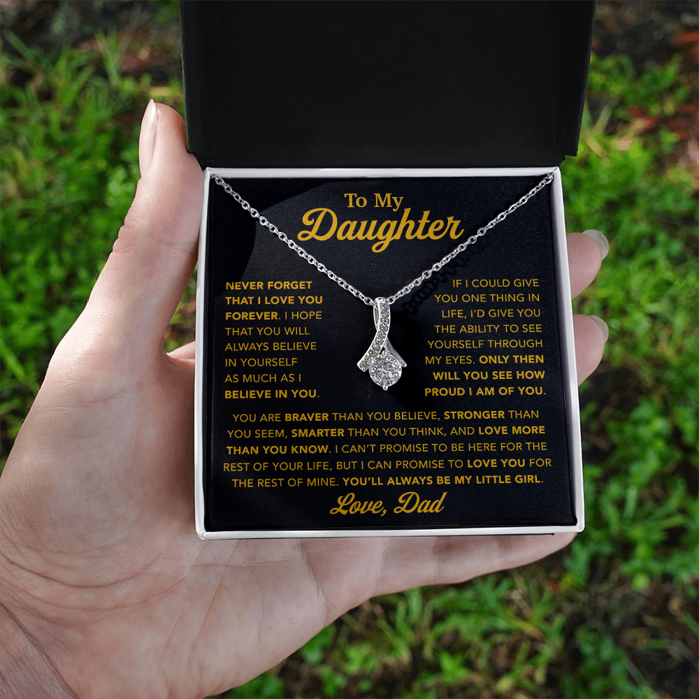 To My Daughter Necklace, Gift for Daughter from Dad, Father Daughter Necklace 21_1_Gold
