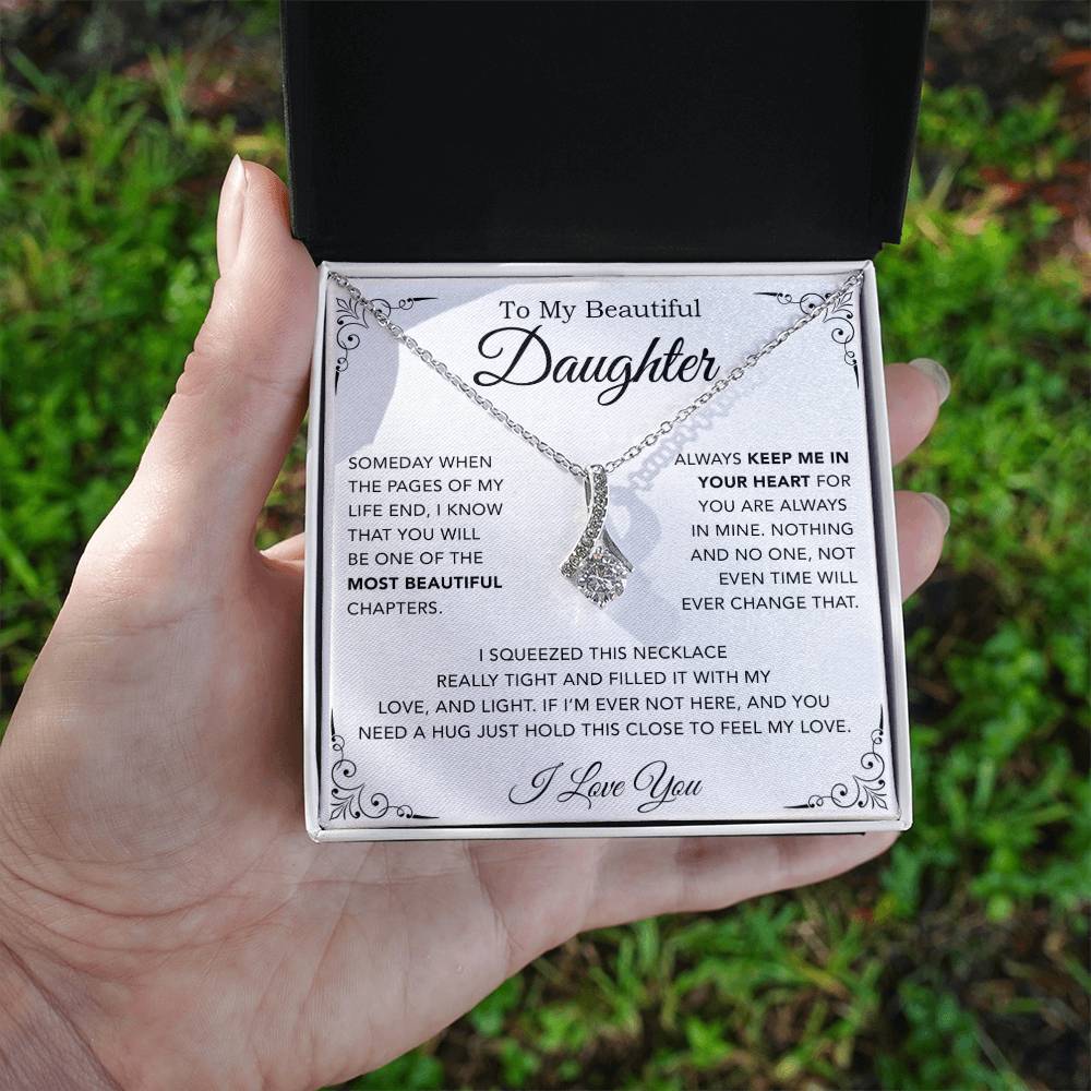 To My Daughter Necklace, Gift from Mother Father Daughter, Christmas Gift