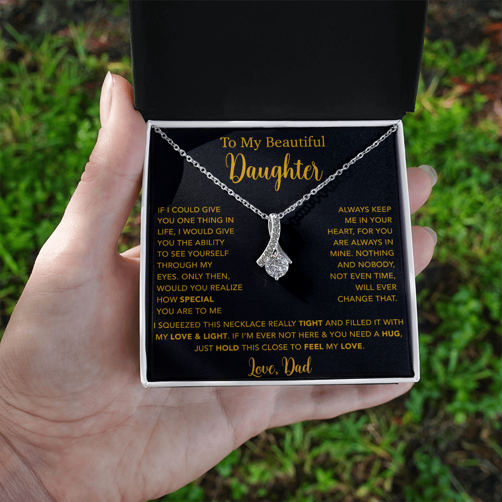 To My Daughter Necklace, Gift for Daughter from Dad, Father Daughter Necklace  4_5_Gold