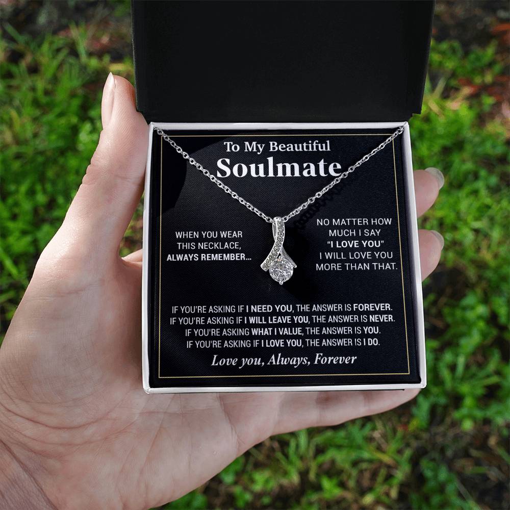 To My Beautiful Soulmate Necklace, Gifts For Girlfriend, Necklace For Girlfriend, Girlfriend Birthday Gift, Gift For Her