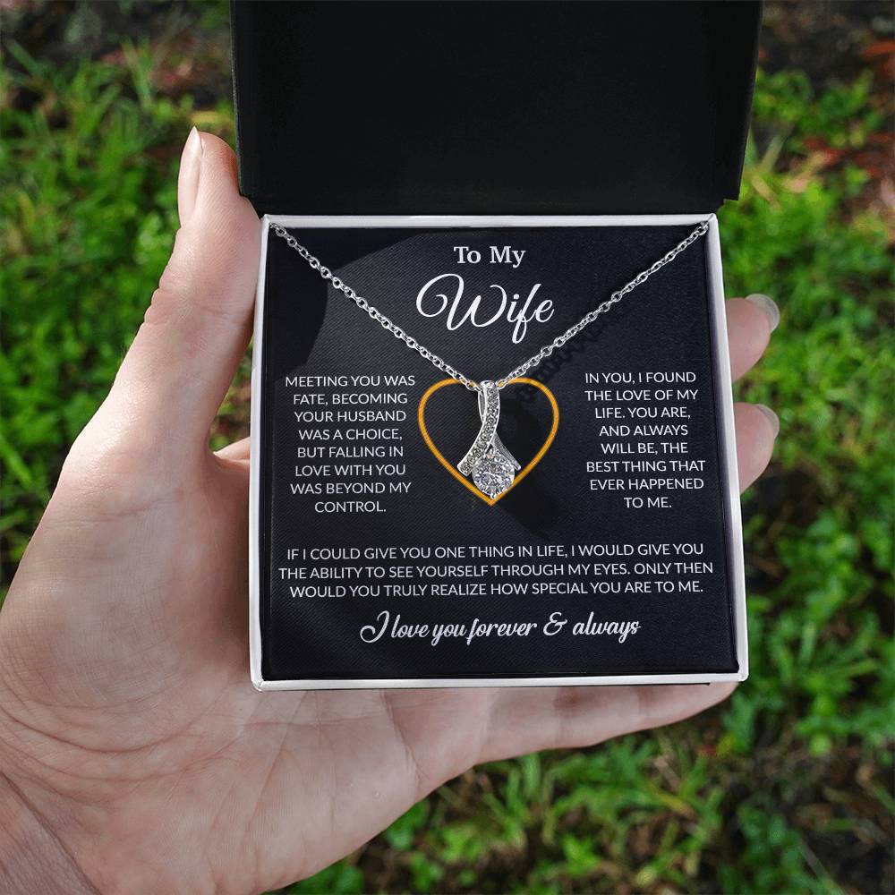 To My Wife Necklace, Gift For Wife, Anniversary Gift For Wife, Necklace For Wife 25_2_Black