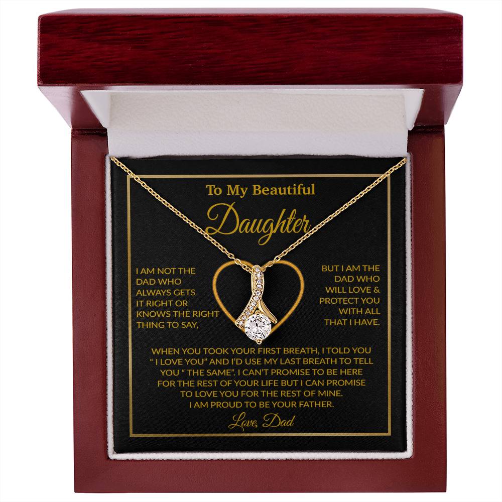To My Daughter Necklace, Gift For Daughter From Dad, Daughter Father Necklace 12_1_Gold