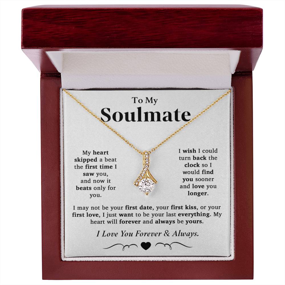 To My Soulmate Necklace, Valentine Gifts For Her, Gift For Girlfriend Wife