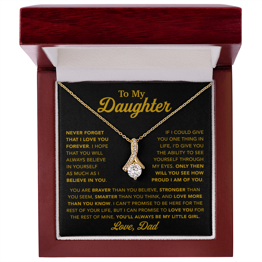 To My Daughter Necklace, Gift for Daughter from Dad, Father Daughter Necklace 21_1_Gold