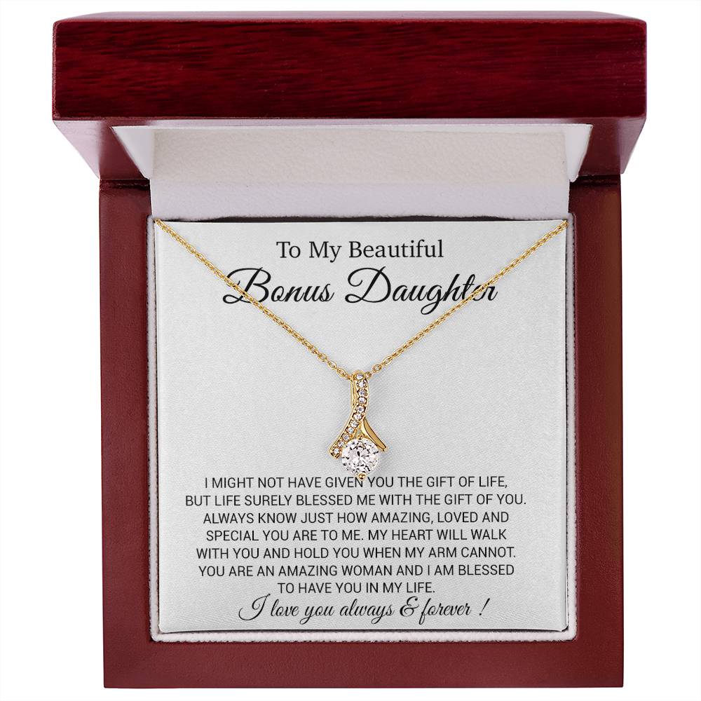 To My Bonus Daughter Necklace, Gift for Bonus Daughter, Step Daughter Birthday