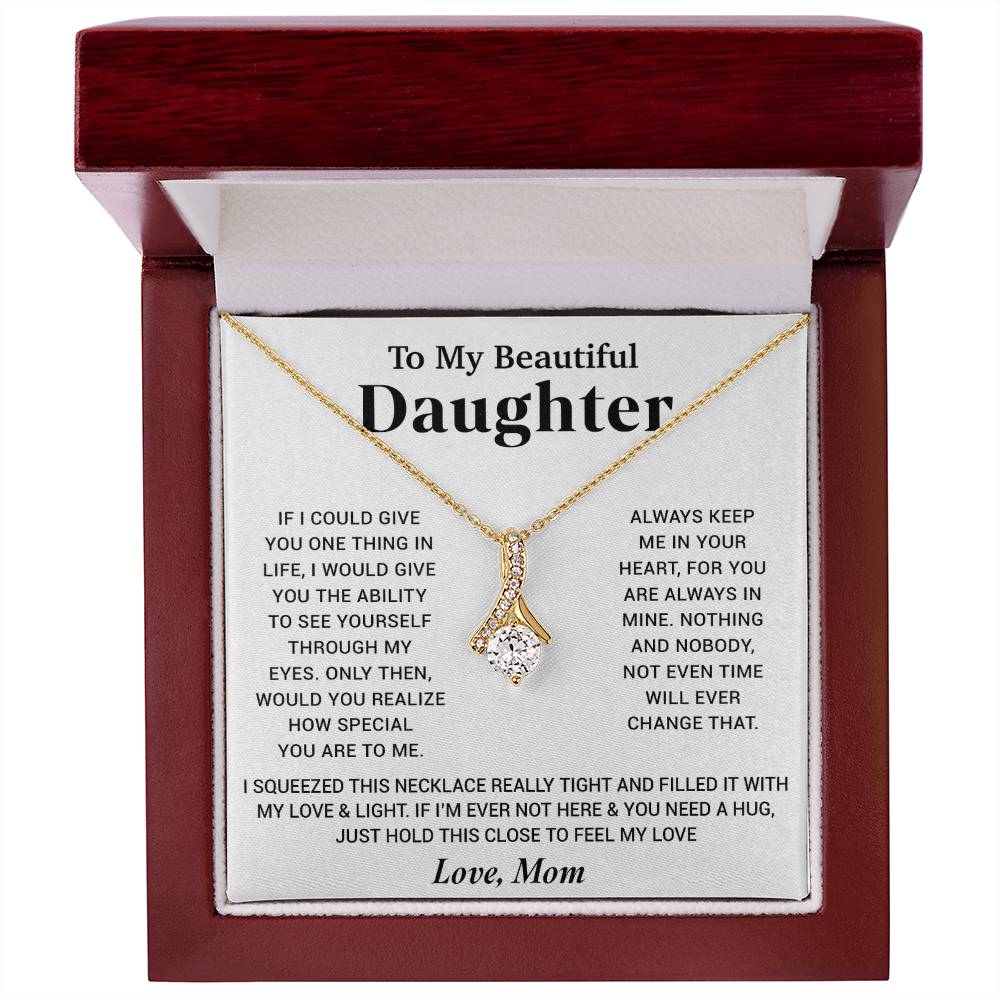 To My Beautiful Daughter Necklace, Gift for Daughter From Mom, Birthday Gift