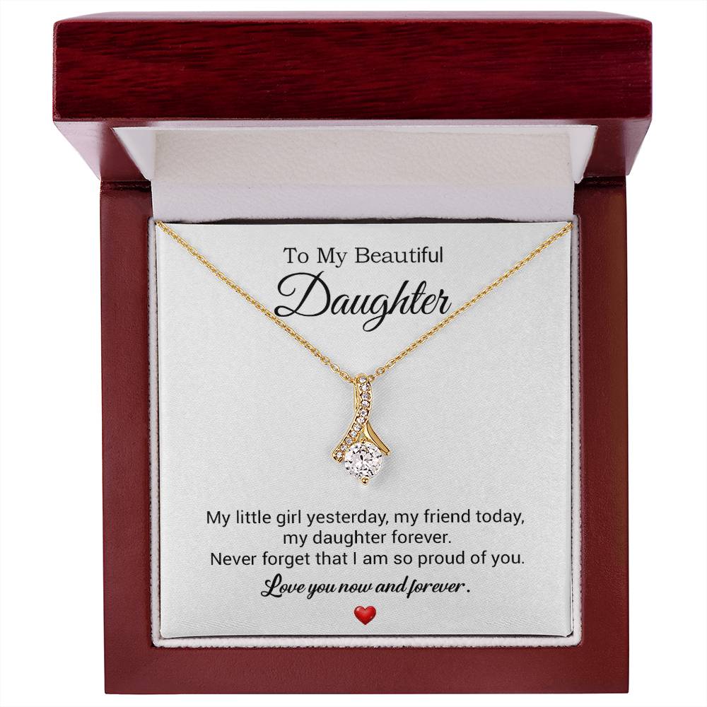 To My Daughter Necklace, Gift For Daughter From Dad, Daughter Father Necklace 10_7_White