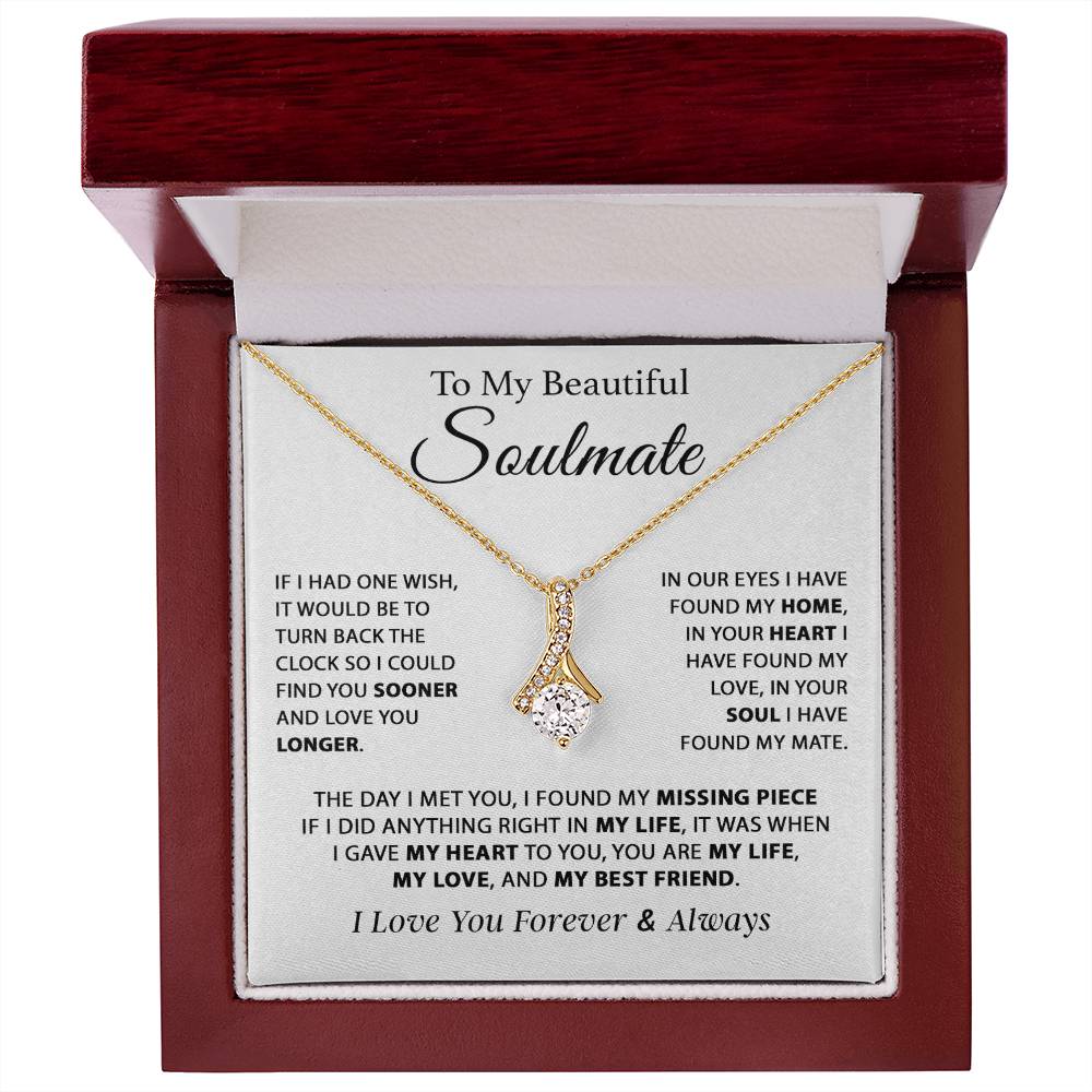 To My Soulmate Necklace, Gift For Girlfriend Wife, Birthday Gifts Christmas Gifts 11_11_White