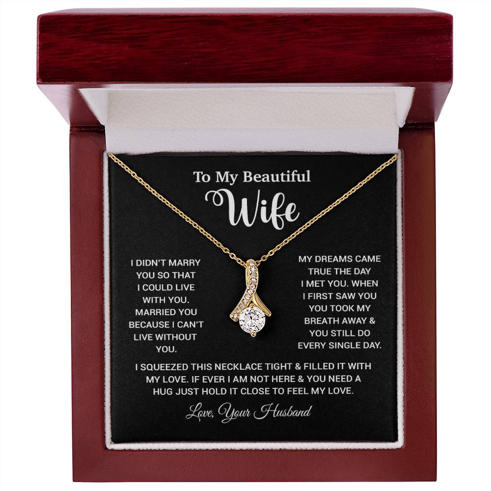 To My Wife Necklace, Wife Gift From Husband, Wife Husband Necklace, Christmas Gift 26_10_Black