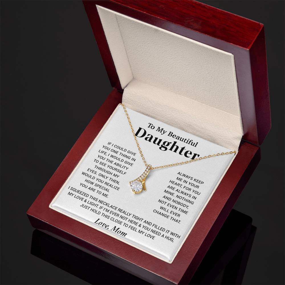 To My Beautiful Daughter Necklace, Gift for Daughter From Mom, Birthday Gift