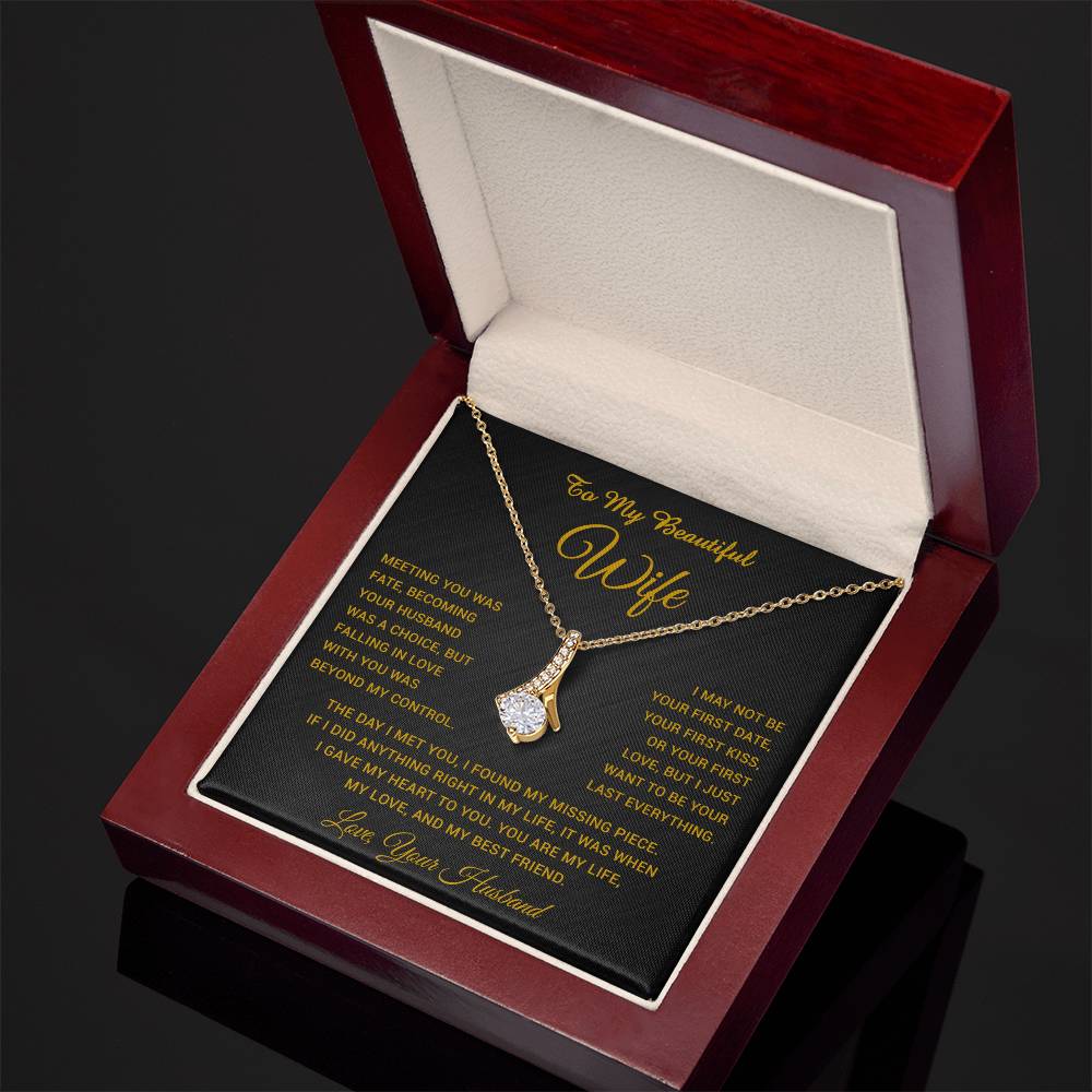 To My Wife Necklace, Gift For Wife, Anniversary Gift For Wife, Necklace For Wife 3_5_Gold