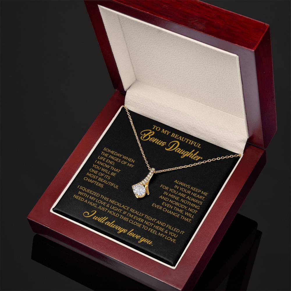To My Bonus Daughter Necklace, Gift for Bonus Daughter, Step Daughter Birthday 25_11_Gold